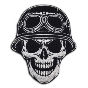 Skull in a helmet and glasses patch