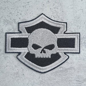Harley-Davidson logo with Willie J skull patch