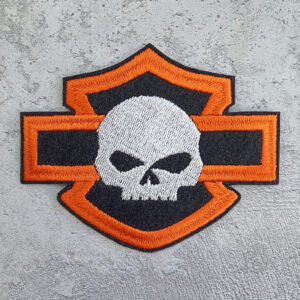 Harley-Davidson logo with Willie J skull patch