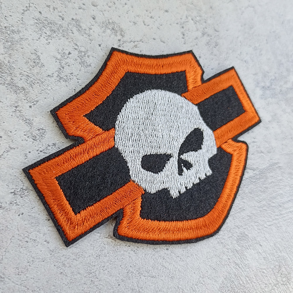 Harley-Davidson logo with Willie J skull patch Harley-Davidson logo with Willie J skull patch