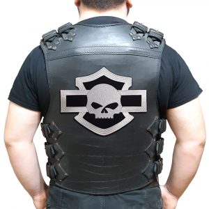 Harley-Davidson logo with Willie J skull back patch