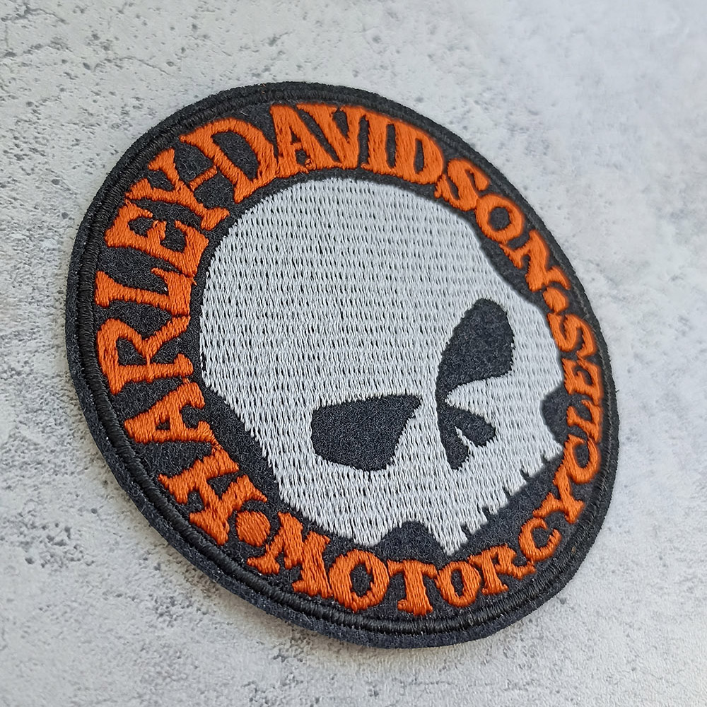 Harley-Davidson with Willie J.'s skull patch Harley-Davidson with Willie J.'s skull patch