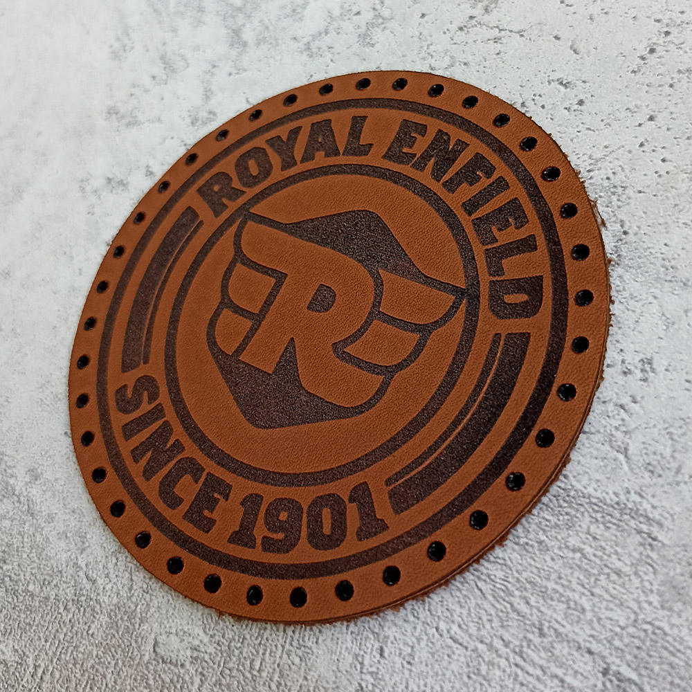 Royal Enfield logo leather patch Royal Enfield logo leather patch