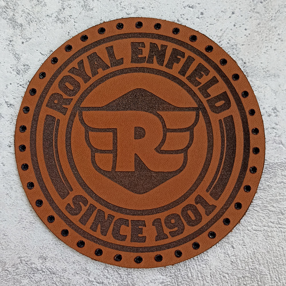 Royal Enfield logo leather patch Royal Enfield logo leather patch