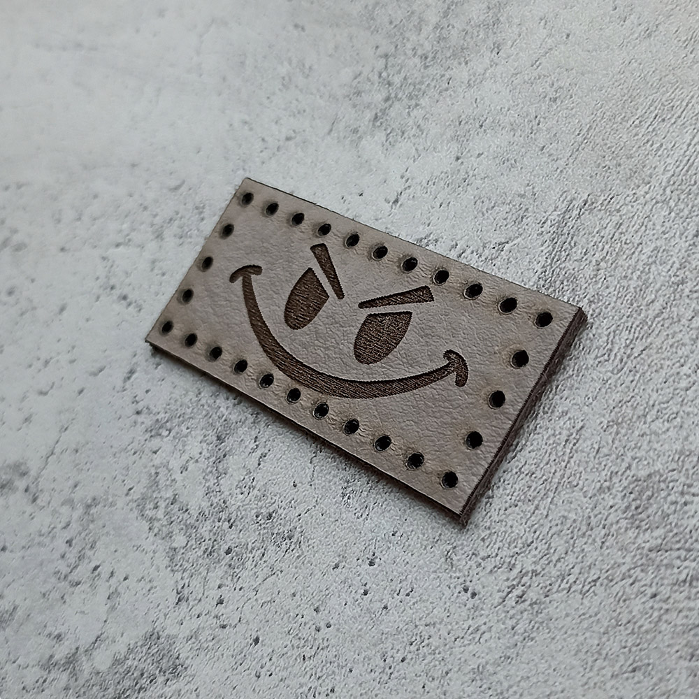 Evil smiley face leather patch Evil smiley face leather patch