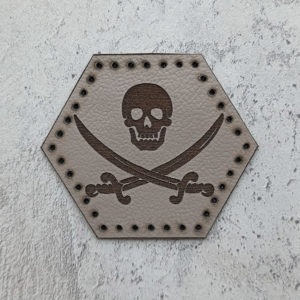 Pirate symbol leather patch