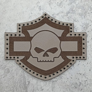Harley-Davidson logo with Willie J skull leather patch