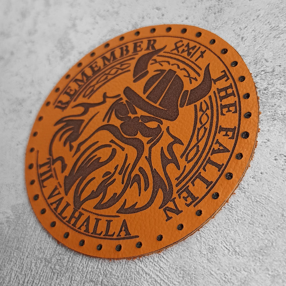 Remember the fallen til Valhalla leather patch Remember the fallen til Valhalla leather patch