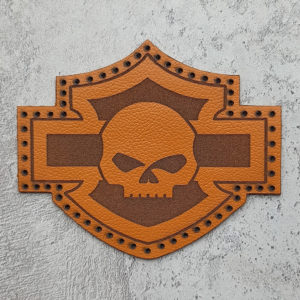 Harley-Davidson logo with Willie J skull leather patch