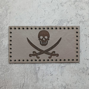 Pirate flag leather patch