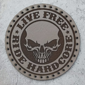 Live free Ride Hardcore leather patch