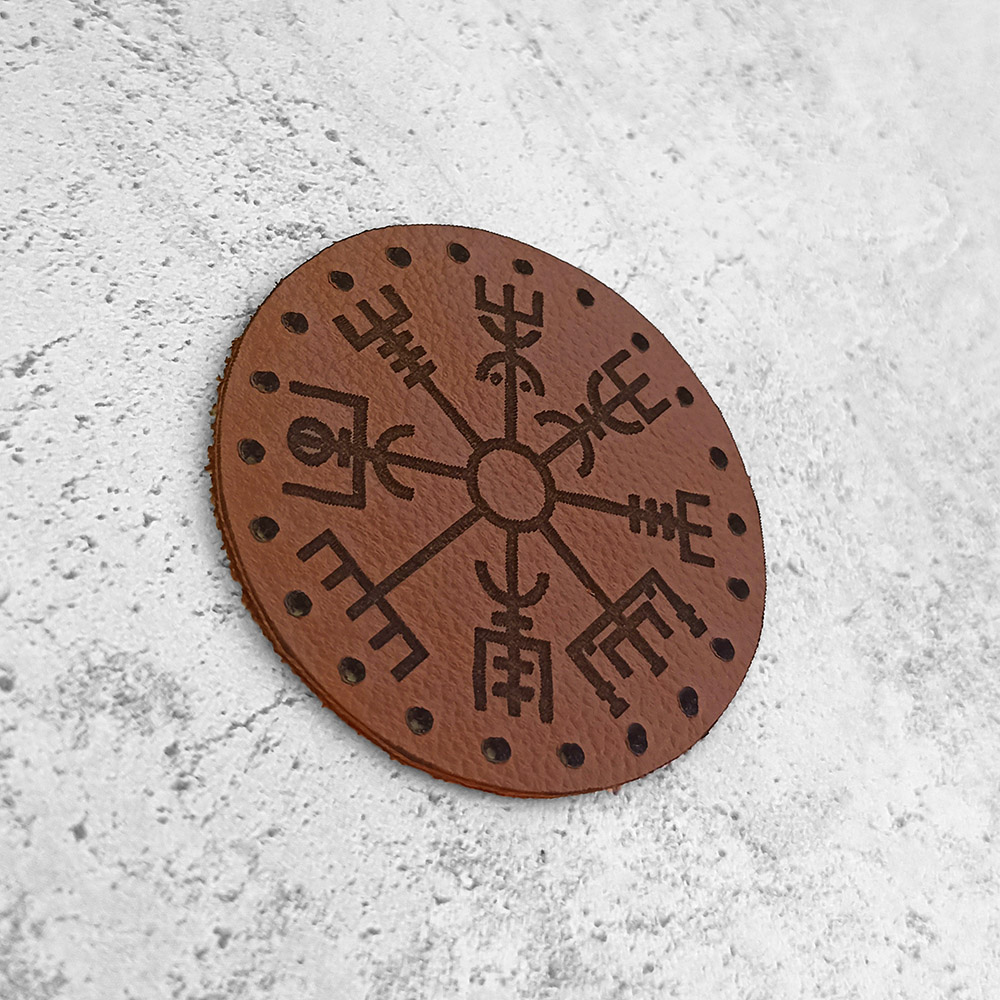 Vegvisir, wayfinder, runic compass leather patch Vegvisir, wayfinder, runic compass leather patch