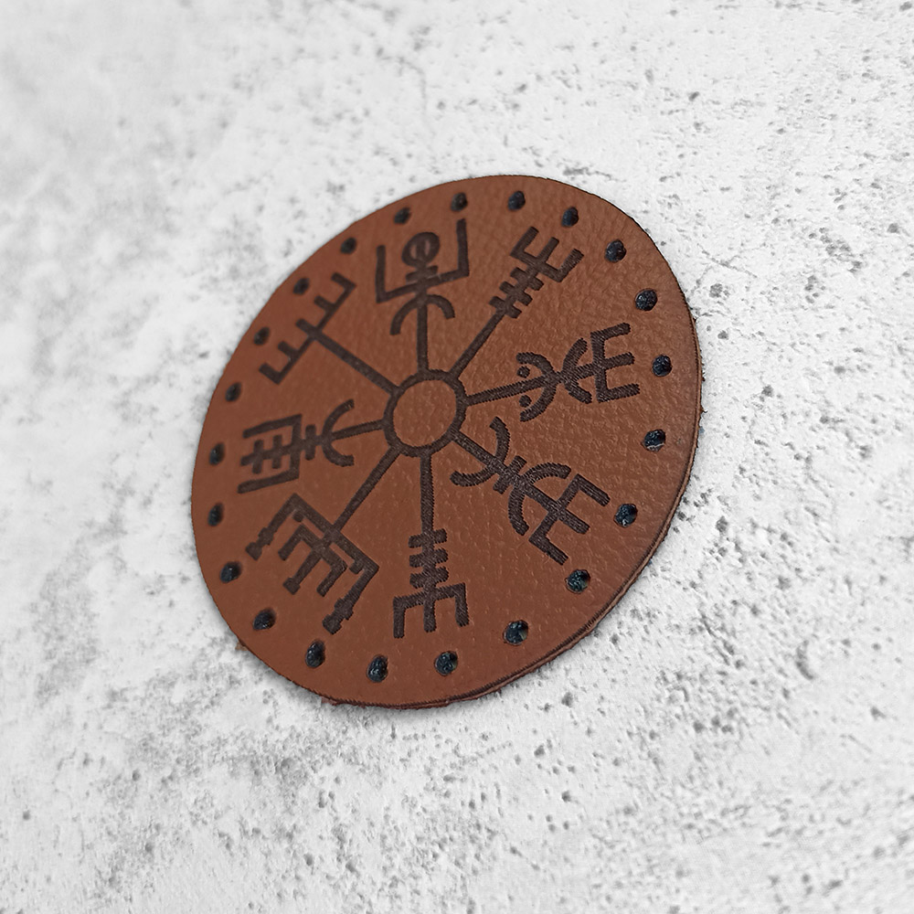 Vegvisir, wayfinder, runic compass leather patch Vegvisir, wayfinder, runic compass leather patch