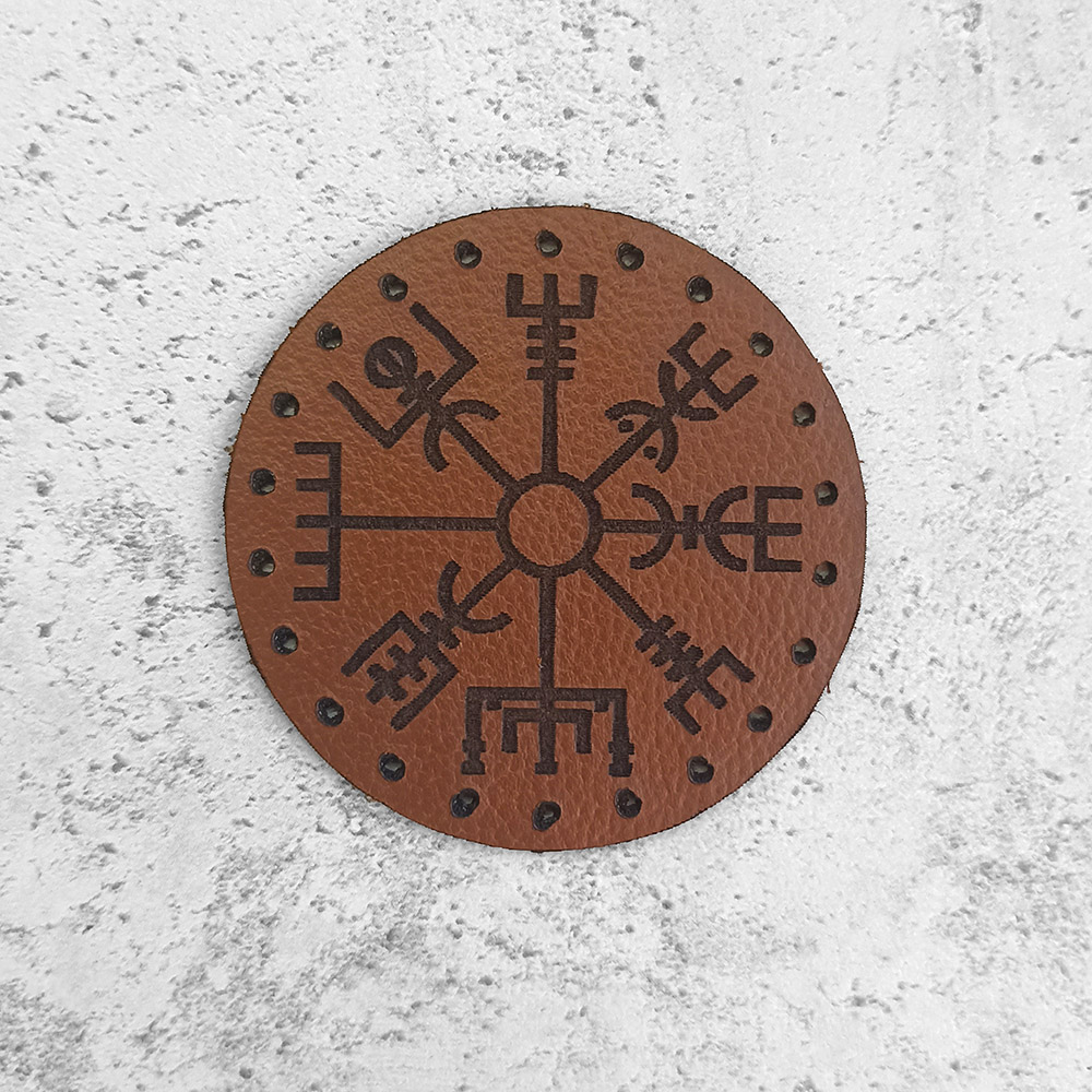 Vegvisir, wayfinder, runic compass leather patch Vegvisir, wayfinder, runic compass leather patch