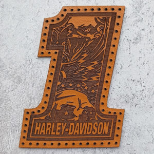 Harley-Davidson number one, with an eagle and a skull, leather patch