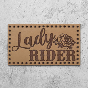 Lady Rider with a rose leather patch