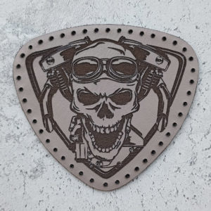 Skull with a V-twin leather patch