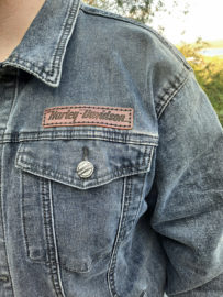Leather Harley-Davidson patch for a denim jacket