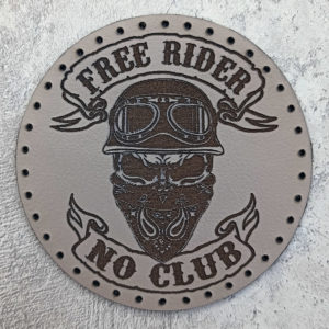 Free rider No club, skull in a helmet, leather patch