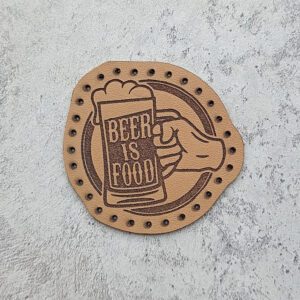 Beer is food leather patch