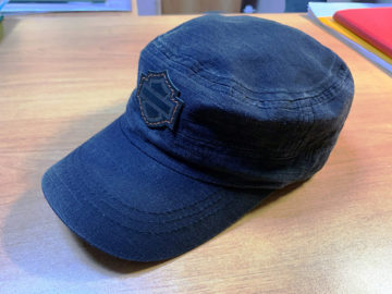Leather Harley-Davidson logo patch without lettering on a cap