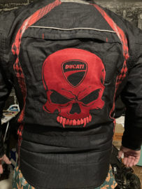 Skull back patch with Ducati logo