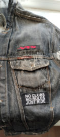 Honda VTX logo patch on a denim jacket