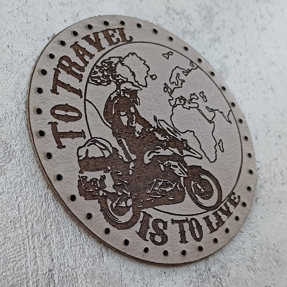 To travel is to live leather patch To travel is to live leather patch