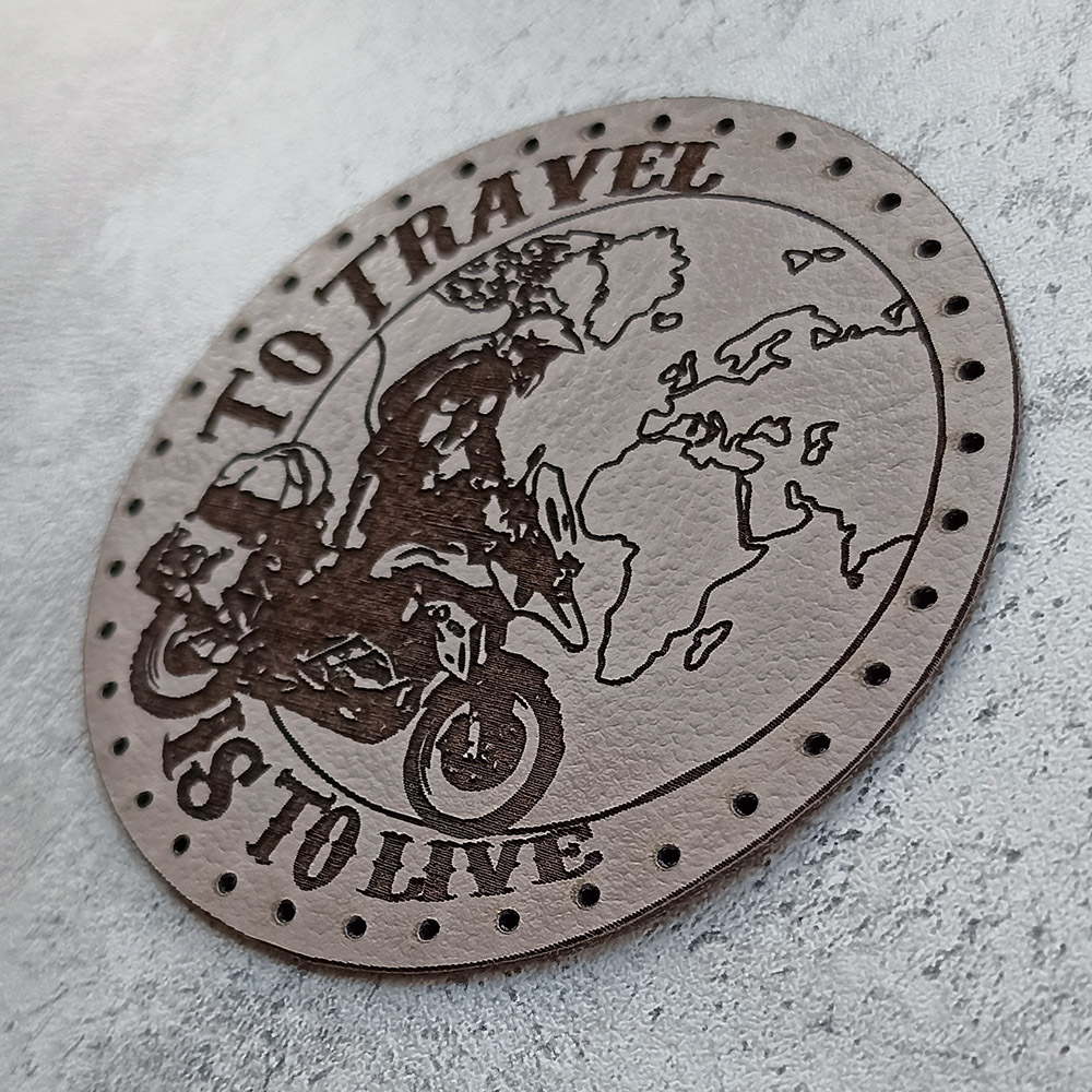 To travel is to live leather patch To travel is to live leather patch