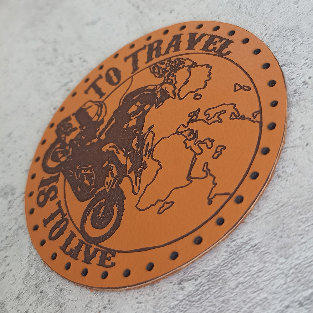 To travel is to live leather patch To travel is to live leather patch