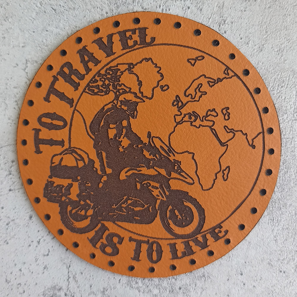 To travel is to live leather patch To travel is to live leather patch
