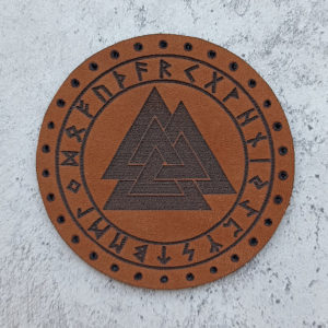 Valknut with runes leather patch
