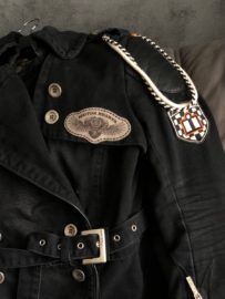 Motor Hearts Leather Patch, V-Twin Heart with Wings