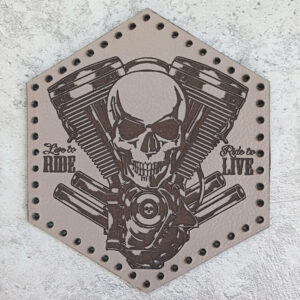 Live To Ride Ride To Live, V-twin engine with skull, leather patch