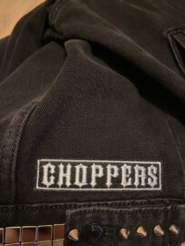 Choppers patch on a denim biker vest