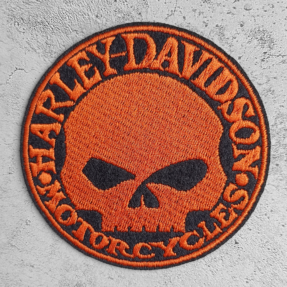 Harley-Davidson with Willie J skull patch Harley-Davidson with Willie J skull patch