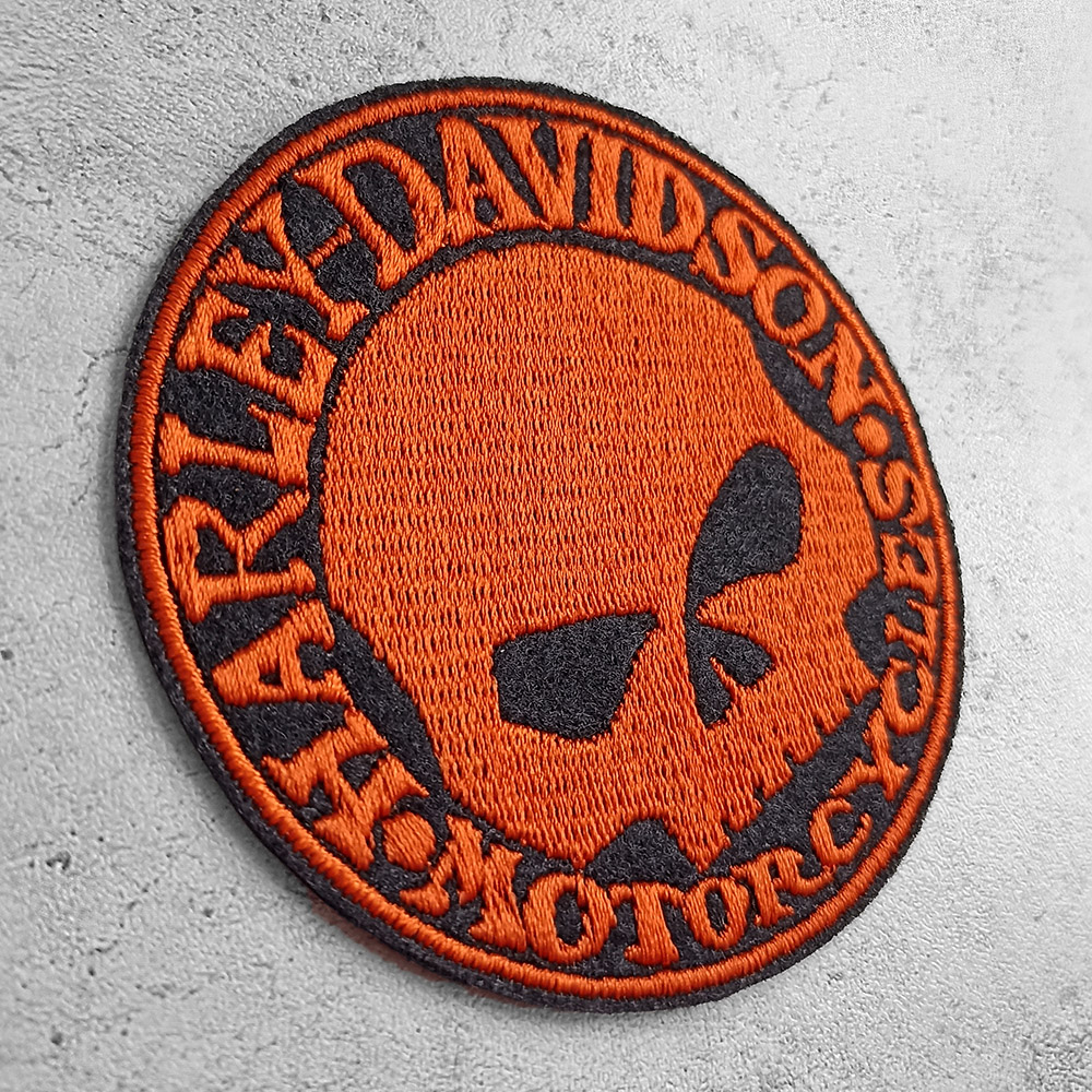 Harley-Davidson with Willie J skull patch Harley-Davidson with Willie J skull patch