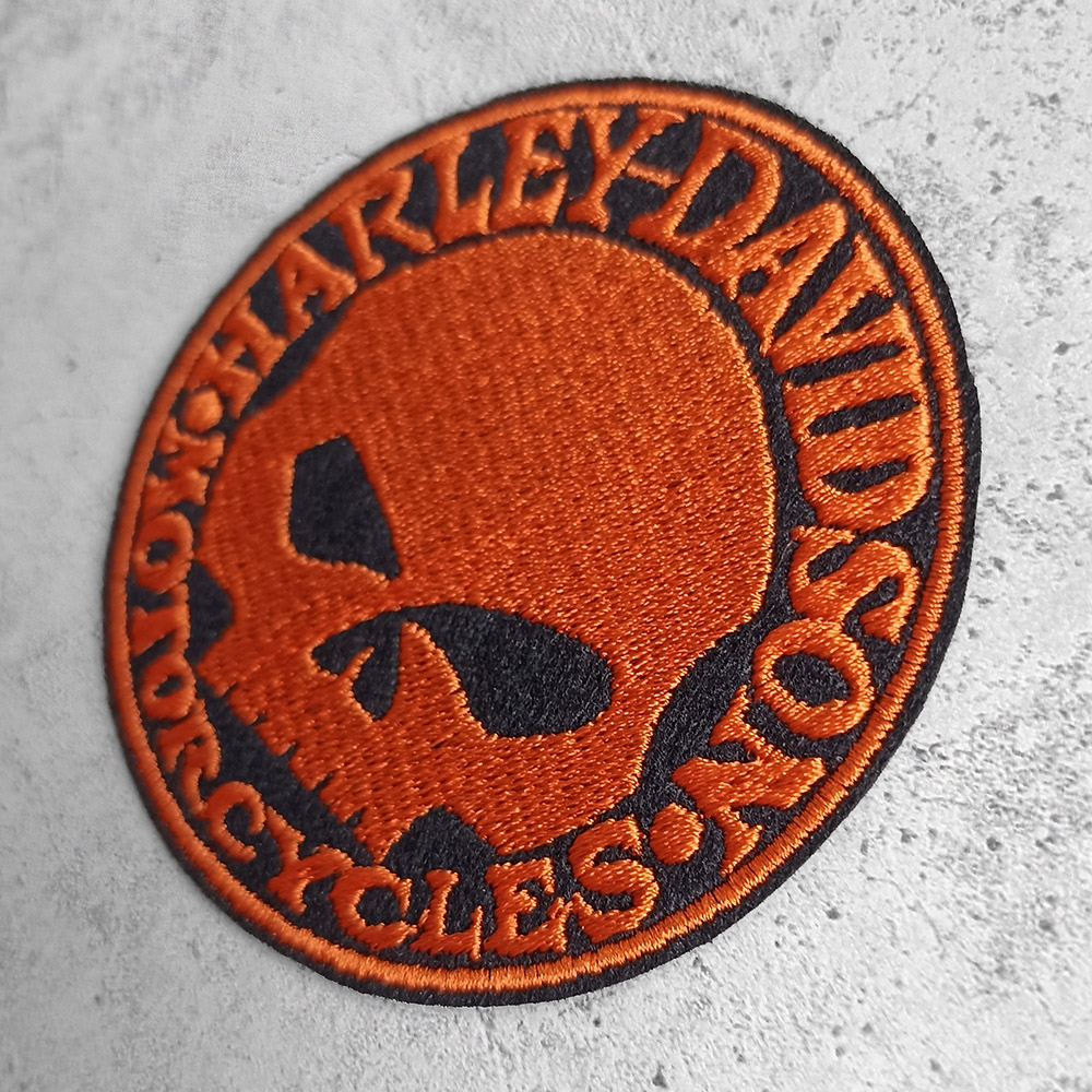 Harley-Davidson with Willie J skull patch Harley-Davidson with Willie J skull patch